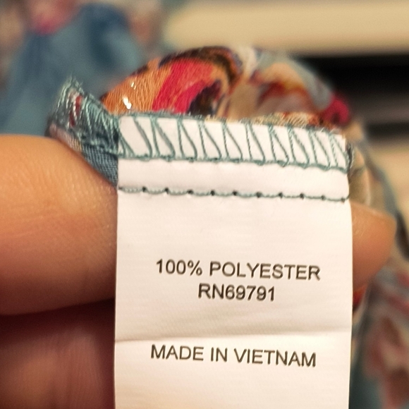 Sara Michelle Boho Floral Semi-Sheer V-Neck 3/4 Sleeve Blouse Size 1X - Picture 10 of 10